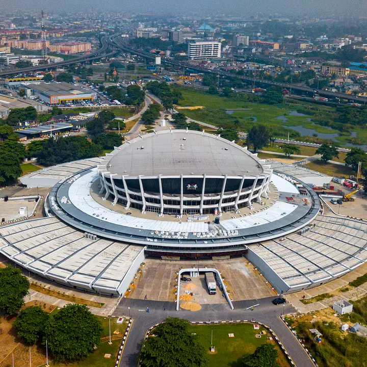 Aerial view of the Wole Soyinka Centre for Culture and Creative Arts in Iganmu, Lagos